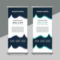 vector Roll up banner template with modern shapes