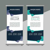 vector Roll up banner template with modern shapes