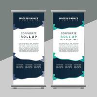 vector Roll up banner template with modern shapes