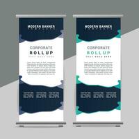 vector Roll up banner template with modern shapes