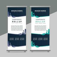 vector Roll up banner template with modern shapes