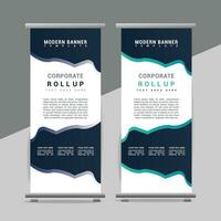 vector Roll up banner template with modern shapes