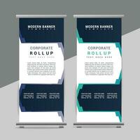 vector Roll up banner template with modern shapes