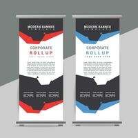 vector Roll up banner template with modern shapes