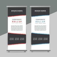 vector Roll up banner template with modern shapes