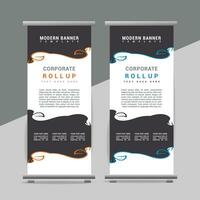 vector Roll up banner template with modern shapes