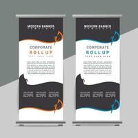 vector Roll up banner template with modern shapes