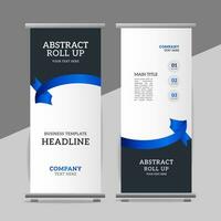 modern roll up banner template with abstract design vector