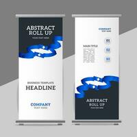 modern roll up banner template with abstract design vector