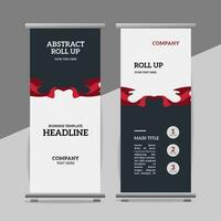 modern roll up banner template with abstract design vector