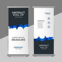 modern roll up banner template with abstract design vector