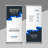 modern roll up banner template with abstract design vector