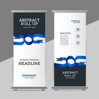 modern roll up banner template with abstract design vector