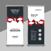 modern roll up banner template with abstract design vector