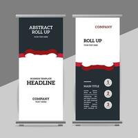 modern roll up banner template with abstract design vector