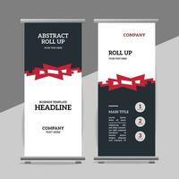 modern roll up banner template with abstract design vector