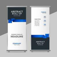 modern roll up banner template with abstract design vector