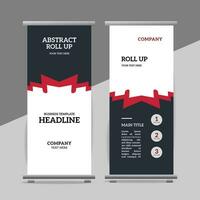 modern roll up banner template with abstract design vector