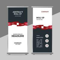 modern roll up banner template with abstract design vector