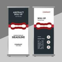 modern roll up banner template with abstract design vector