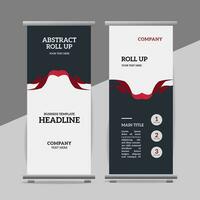 modern roll up banner template with abstract design vector