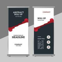 modern roll up banner template with abstract design vector