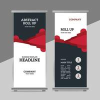 modern roll up banner template with abstract design vector