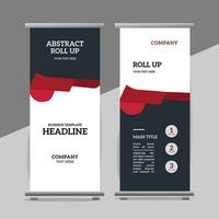 modern roll up banner template with abstract design vector