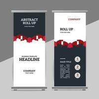 modern roll up banner template with abstract design vector