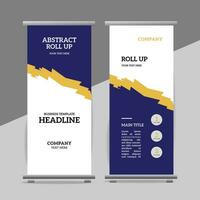 modern roll up banner template with abstract design vector