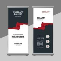 modern roll up banner template with abstract design vector