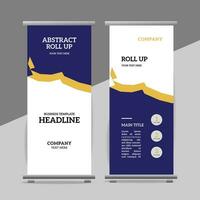 modern roll up banner template with abstract design vector