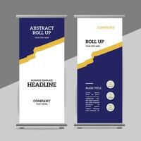 modern roll up banner template with abstract design vector