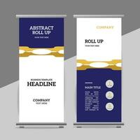 modern roll up banner template with abstract design vector