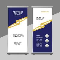 modern roll up banner template with abstract design vector