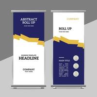 modern roll up banner template with abstract design vector