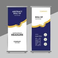 modern roll up banner template with abstract design vector