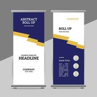 modern roll up banner template with abstract design vector