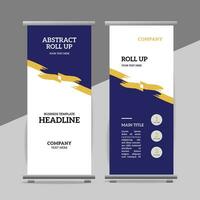 modern roll up banner template with abstract design vector