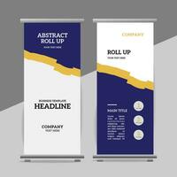 modern roll up banner template with abstract design vector