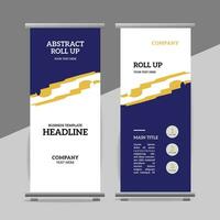 modern roll up banner template with abstract design vector