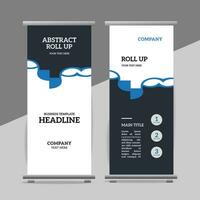 modern roll up banner template with abstract design vector