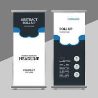 modern roll up banner template with abstract design vector