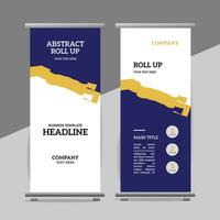 modern roll up banner template with abstract design vector