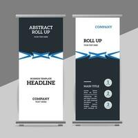 modern roll up banner template with abstract design vector