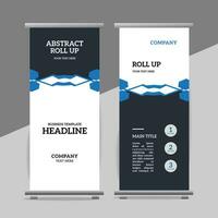 modern roll up banner template with abstract design vector