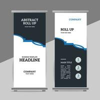 modern roll up banner template with abstract design vector