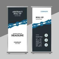 modern roll up banner template with abstract design vector