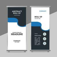 modern roll up banner template with abstract design vector