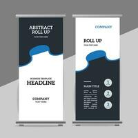 modern roll up banner template with abstract design vector